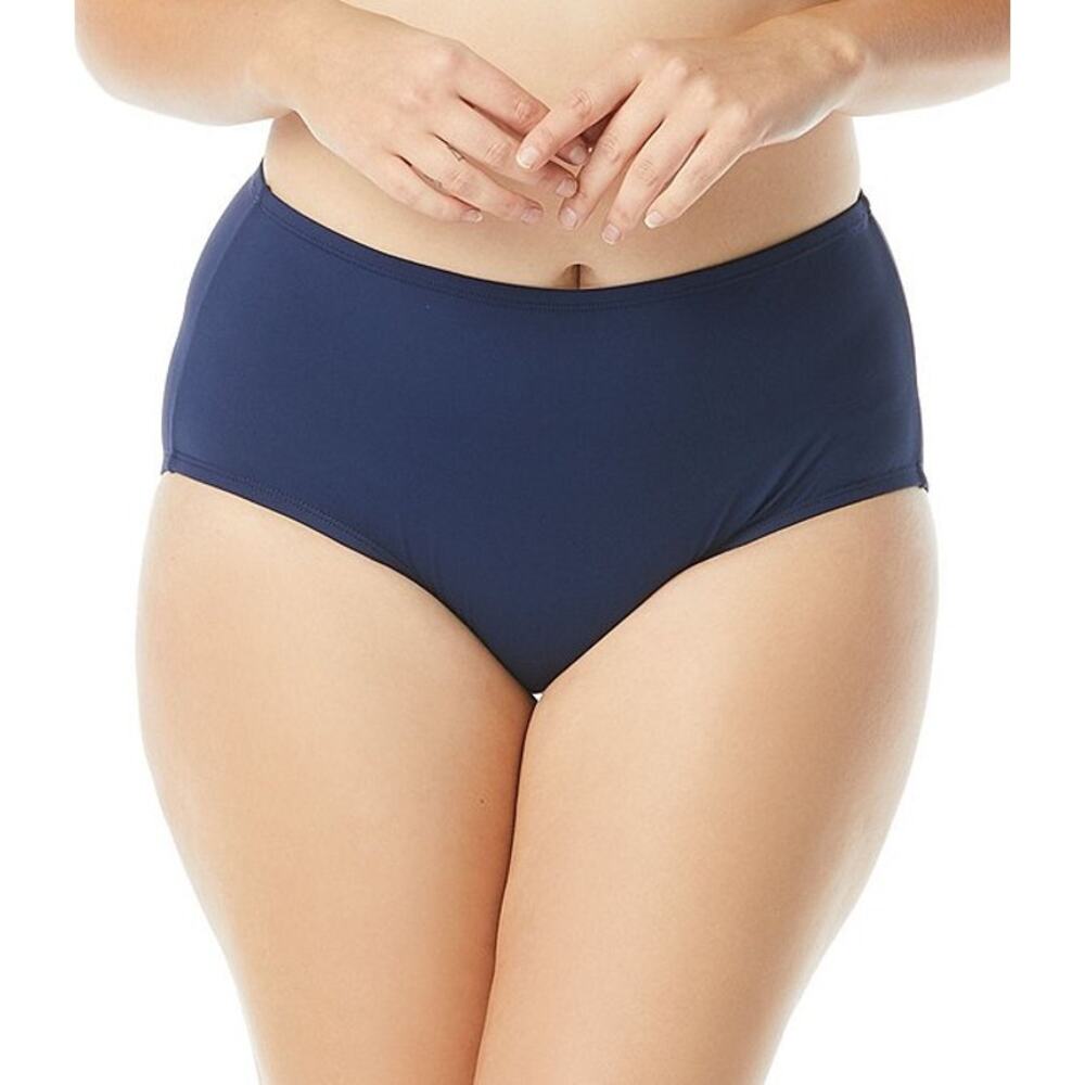 Beach House Bikini Bottoms Navy Blue High Waisted Swim Plus Size 18W UPF NWT